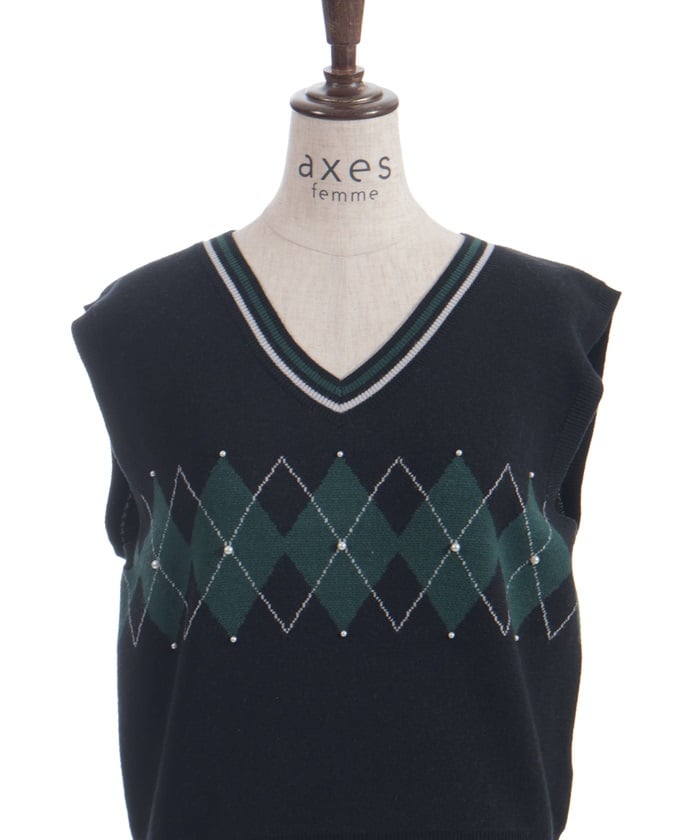 Pearl Argyle Vest