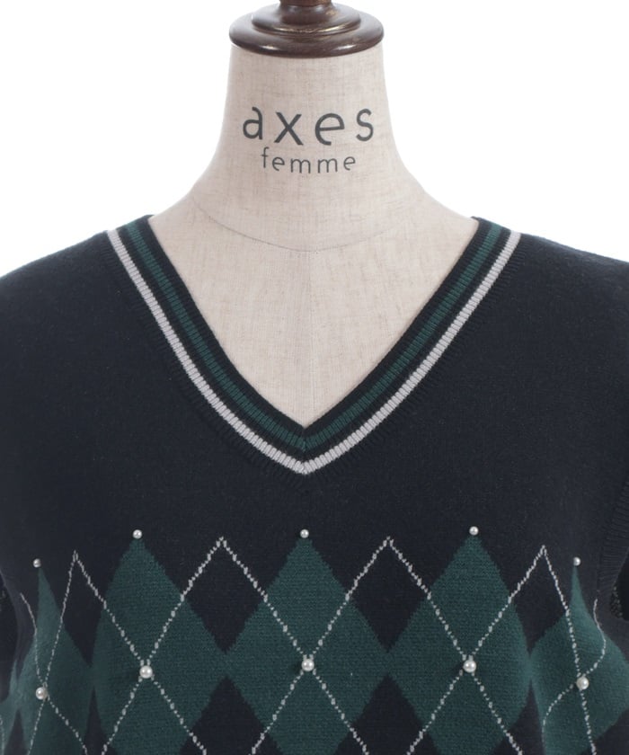 Pearl Argyle Vest