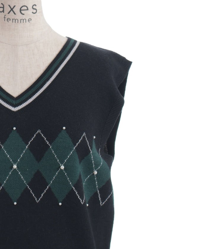 Pearl Argyle Vest