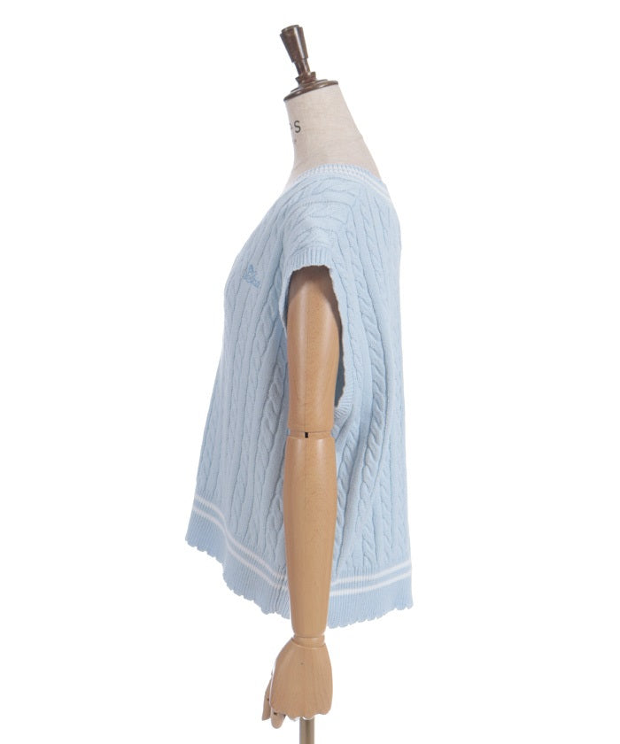 Embroidery Tilden Knit Vest – axes femme from JAPAN