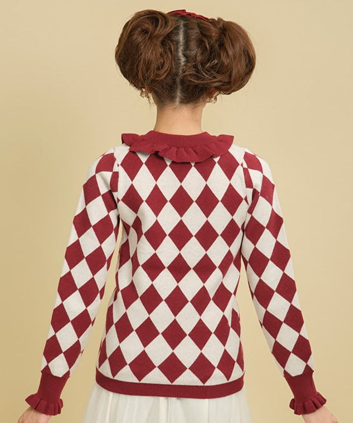 Diamond Pattern Knit Pullover