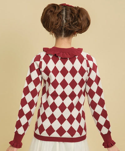 Diamond Pattern Knit Pullover