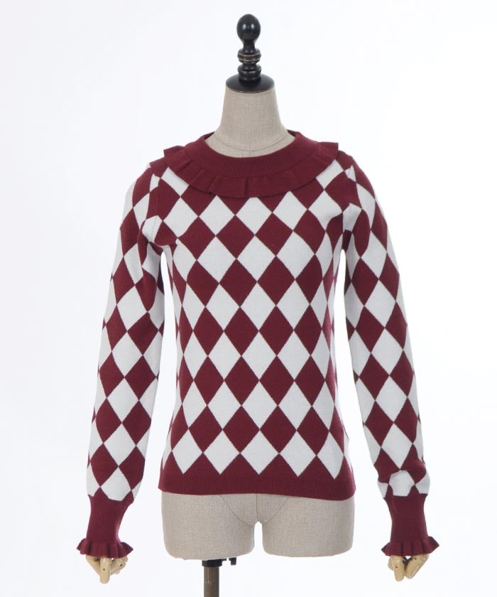 Diamond Pattern Knit Pullover