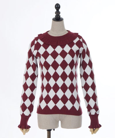 Diamond Pattern Knit Pullover