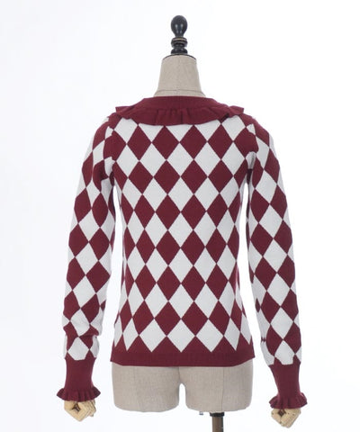 Diamond Pattern Knit Pullover