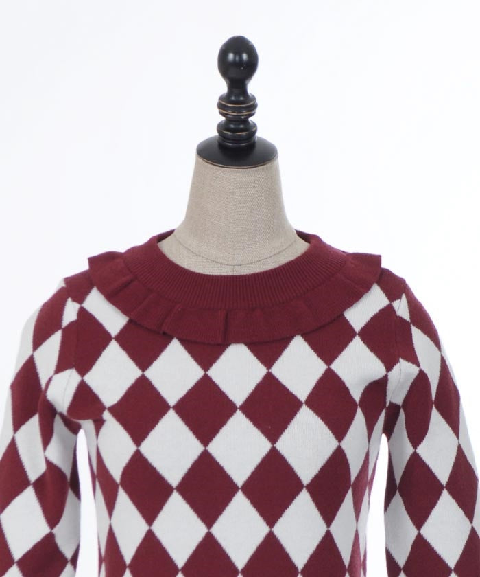 Diamond Pattern Knit Pullover