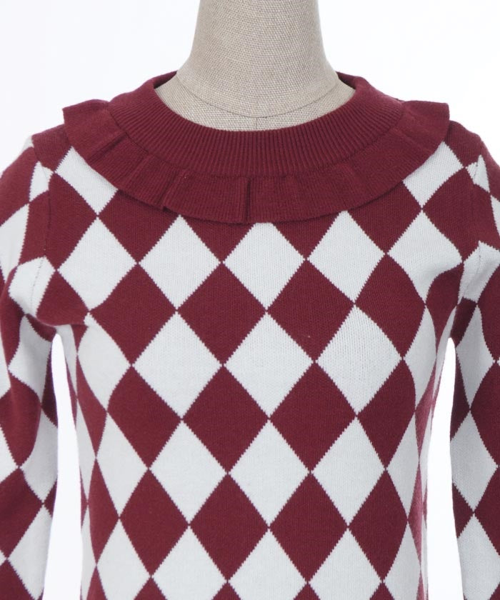 Diamond Pattern Knit Pullover