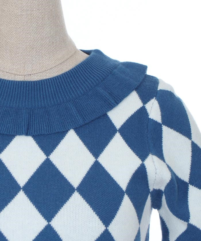 Diamond Pattern Knit Pullover