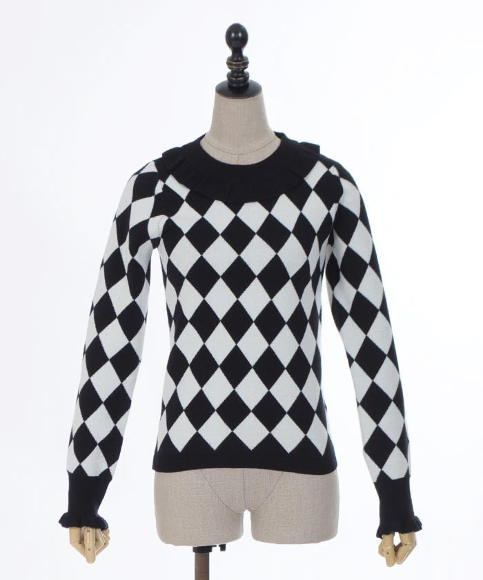 Diamond Pattern Knit Pullover