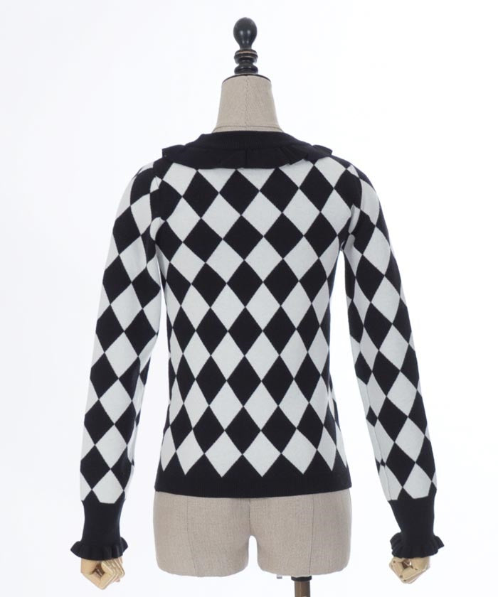 Diamond Pattern Knit Pullover