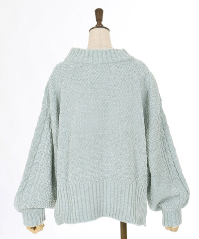 Velour Chenille Knit Pullover