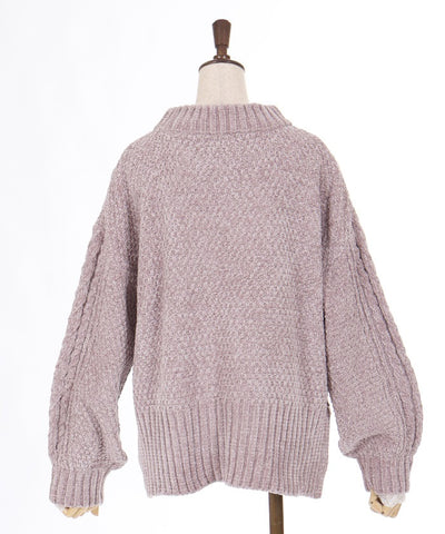 Velour Chenille Knit Pullover