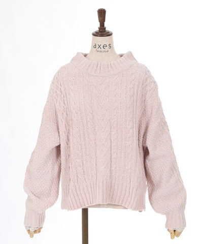 Velour Chenille Knit Pullover