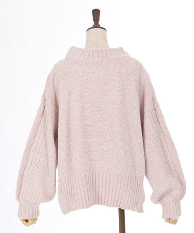 Velour Chenille Knit Pullover