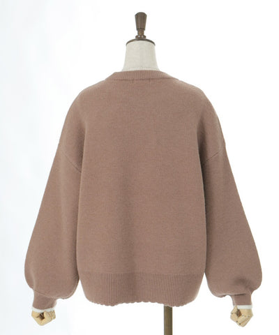 Cord Embroidery Style Logo Knit Pullover