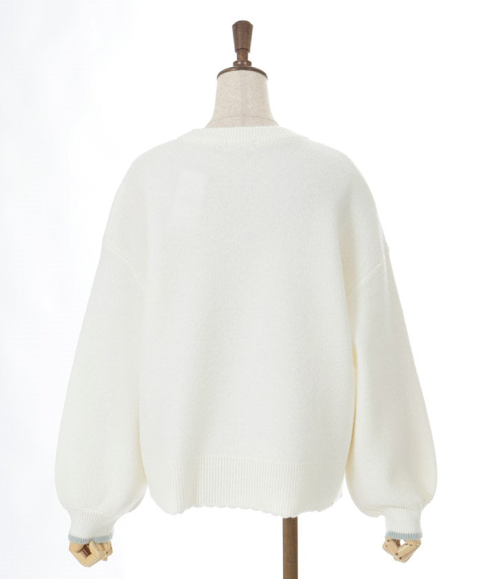 Cord Embroidery Style Logo Knit Pullover