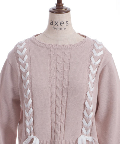 Lace-Up Knit Pullover