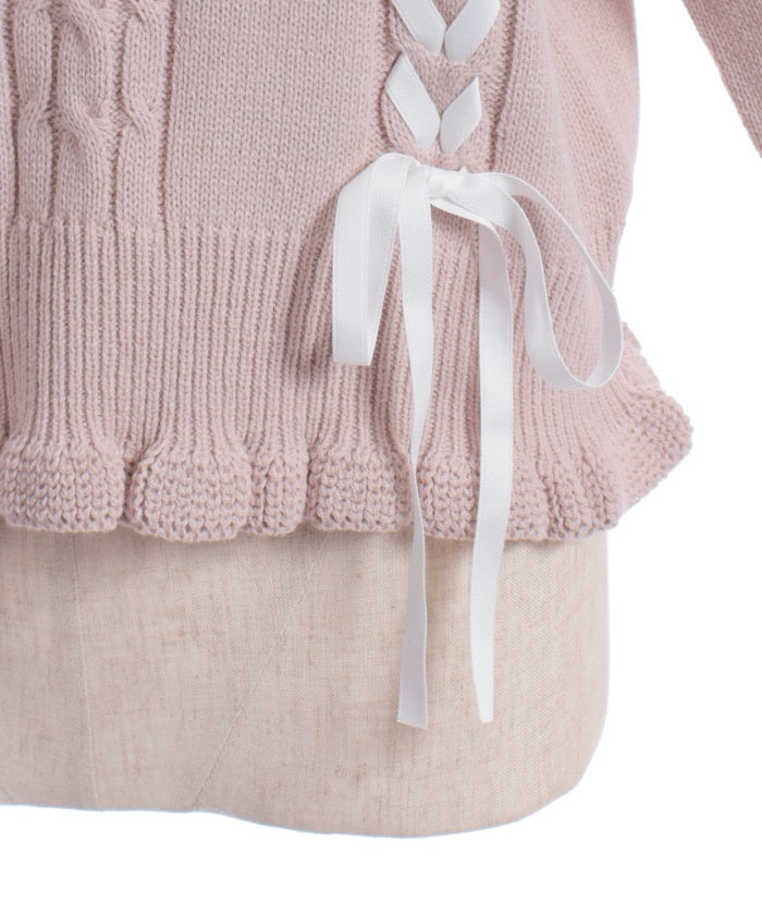 Lace-Up Knit Pullover