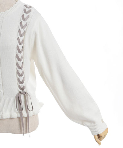 Lace-Up Knit Pullover