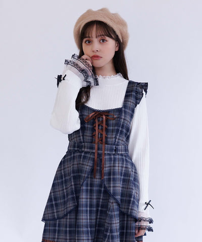 Ribbon & Tulle Lace Knit Top