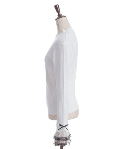 Ribbon & Tulle Lace Knit Top