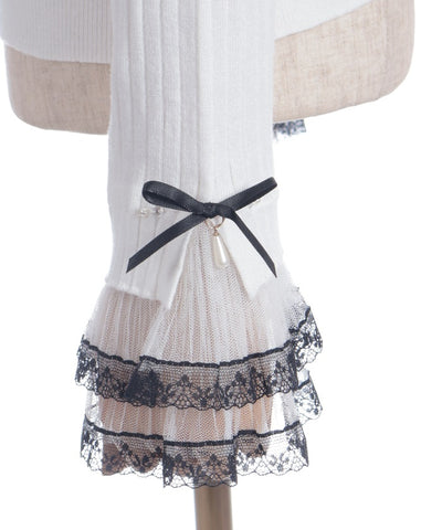 Ribbon & Tulle Lace Knit Top