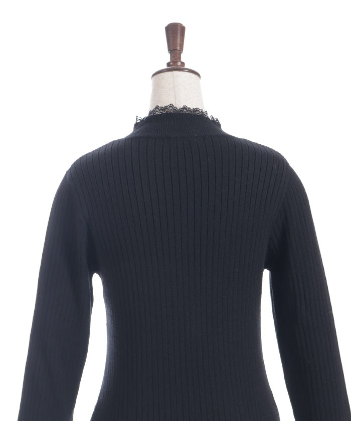 Ribbon & Tulle Lace Knit Top