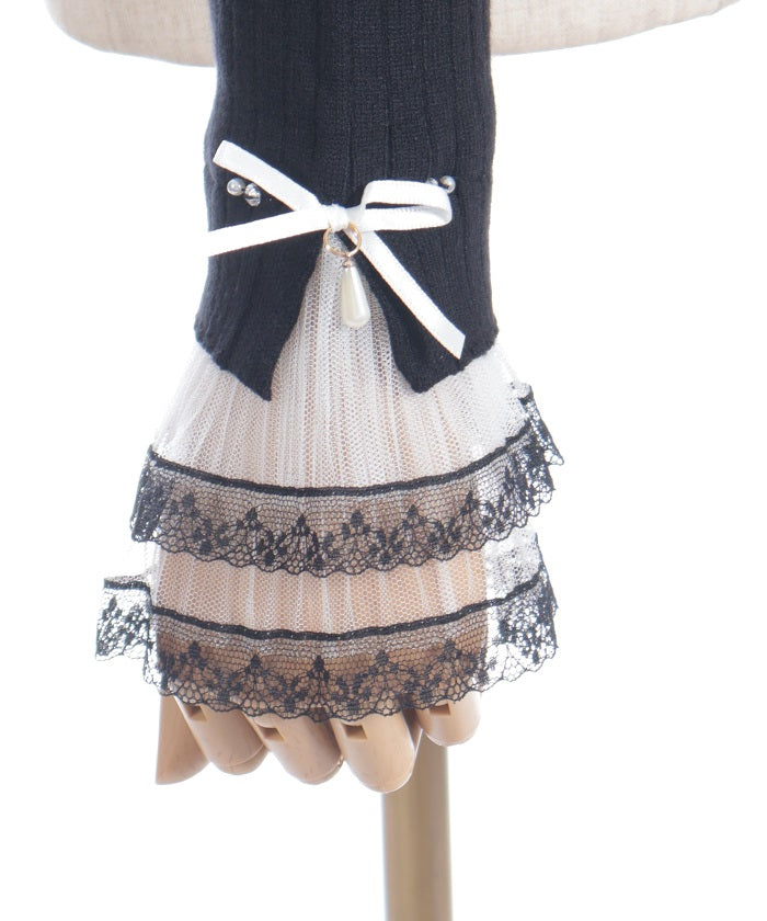 Ribbon & Tulle Lace Knit Top