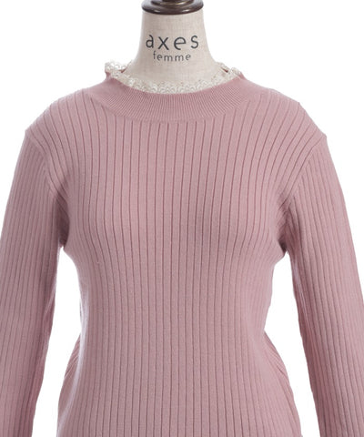 Ribbon & Tulle Lace Knit Top