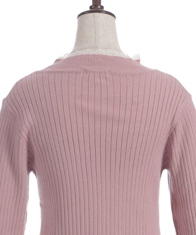 Ribbon & Tulle Lace Knit Top