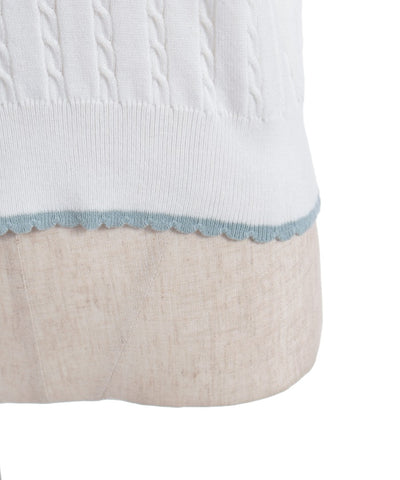 Lace & Bicolor Knit Polo