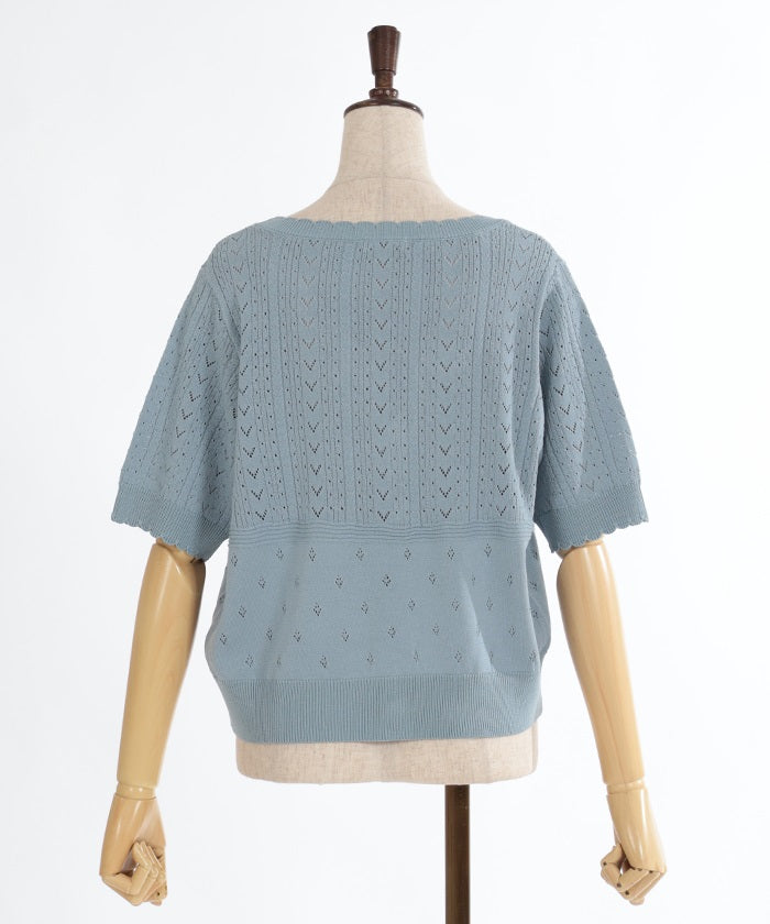 Contact Cooling Openwork Knit Cardigan