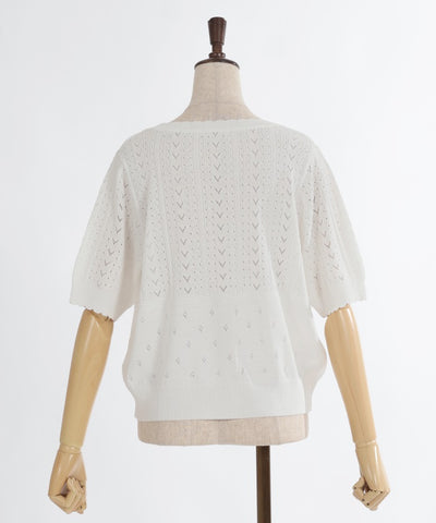 Contact Cooling Openwork Knit Cardigan