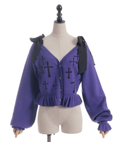 Cross Jacquard Knit Cardigan