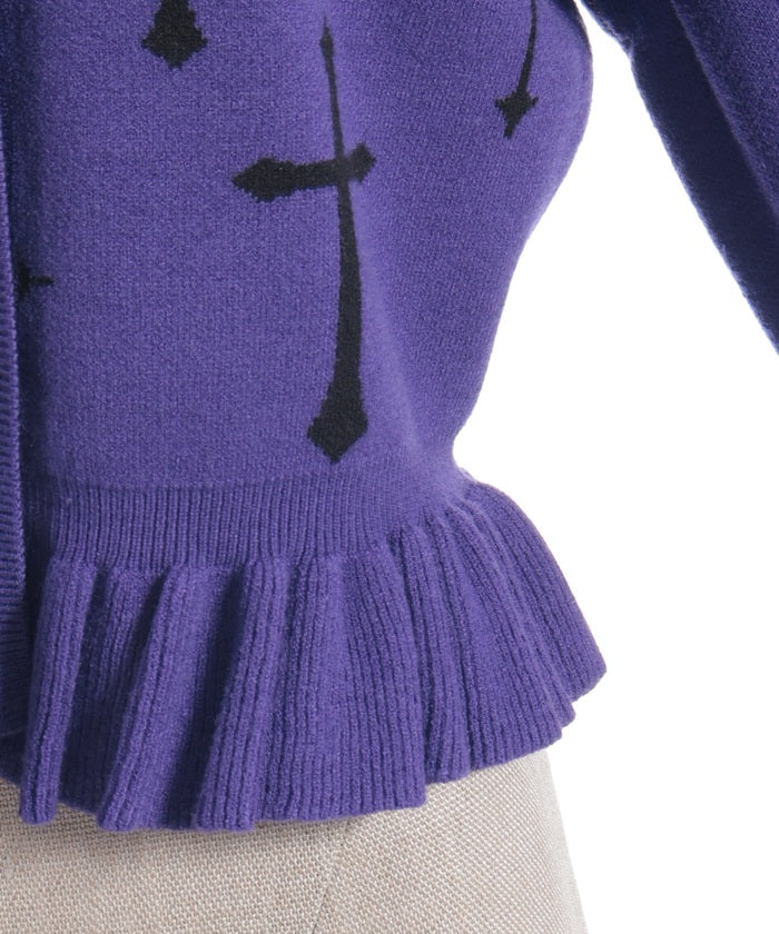 Cross Jacquard Knit Cardigan