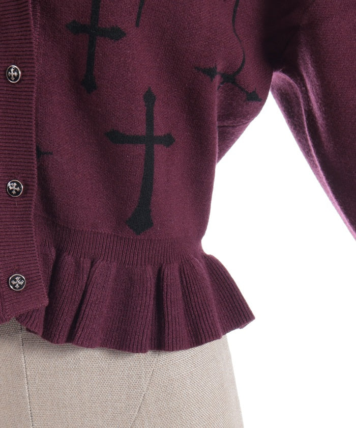 Cross Jacquard Knit Cardigan