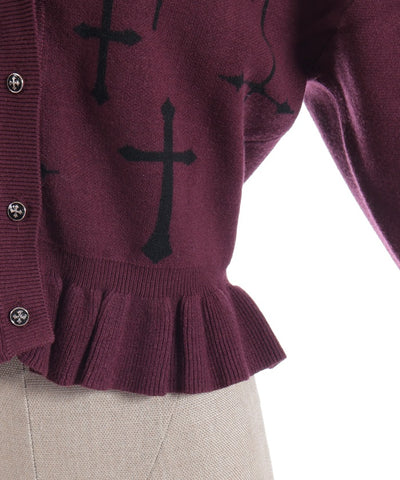 Cross Jacquard Knit Cardigan