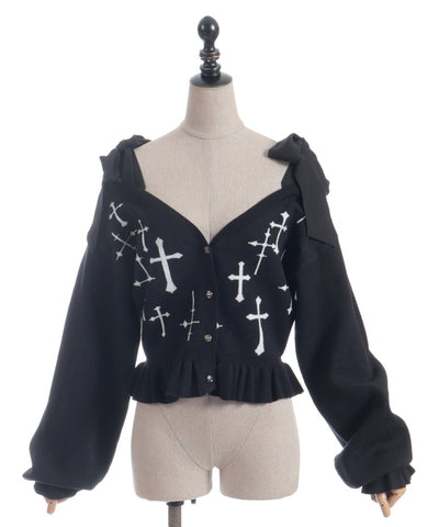 Cross Jacquard Knit Cardigan