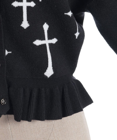 Cross Jacquard Knit Cardigan
