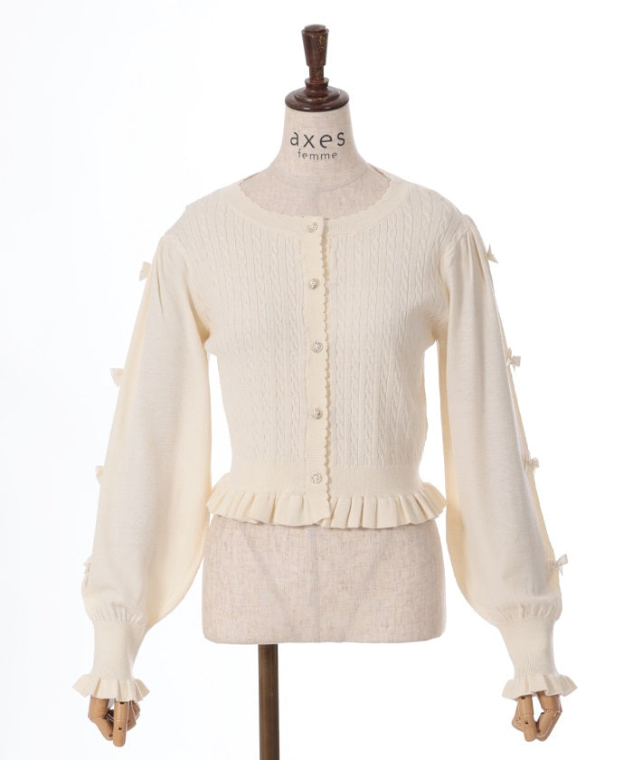 未使用 TRUNC Fluffy Ribbon Cardigan 未使用 TRUNC Fluffy Ribbon Cardigan