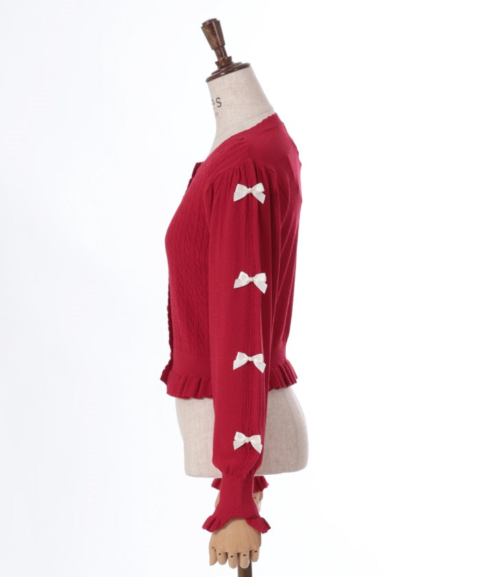 Cardigan with Petit Ribbon – axes femme from JAPAN