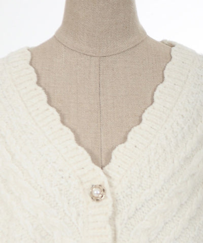 Lace-Up Velour Chenille Cardigan