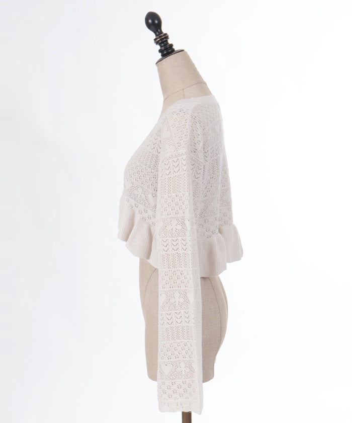 Playing Cards Crochet Style Knit Cardigan