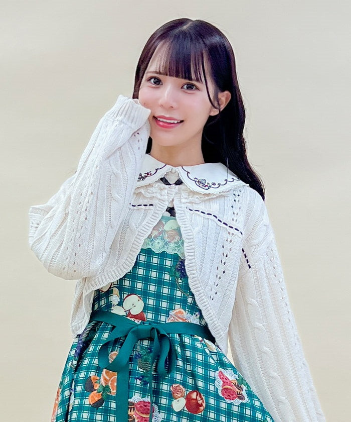 Lace Design Knit Bolero – axes femme from JAPAN