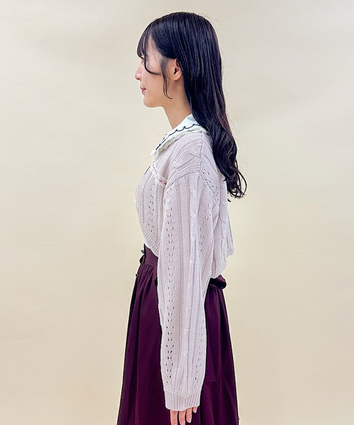 Lace Design Knit Bolero – axes femme from JAPAN