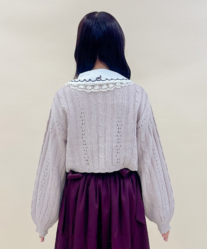 Lace Design Knit Bolero – axes femme from JAPAN