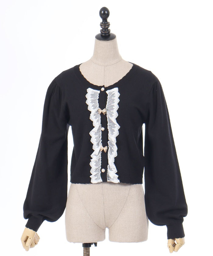 Lace & Ribbon Knit Cardigan