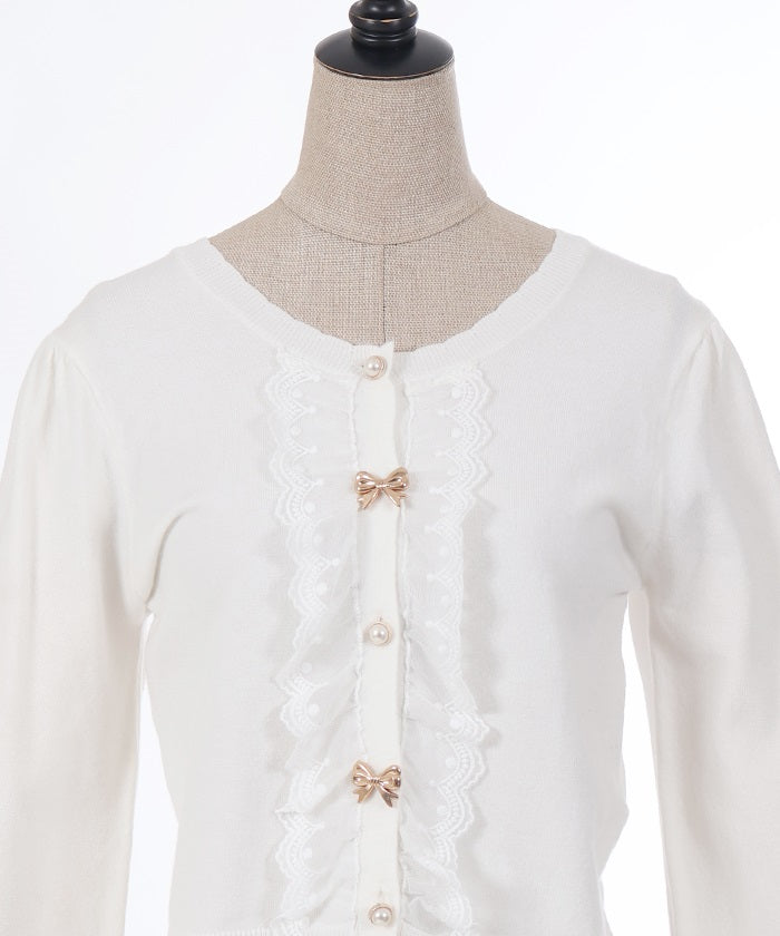 Lace & Ribbon Knit Cardigan