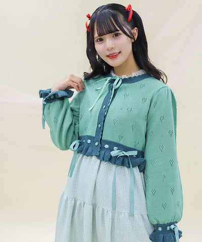Heart Openwork Knit Cardigan