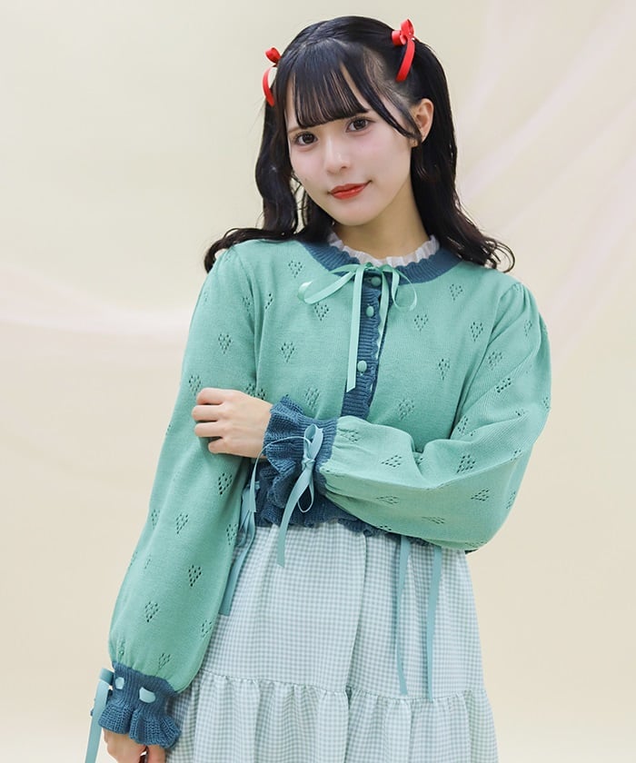 Heart Openwork Knit Cardigan